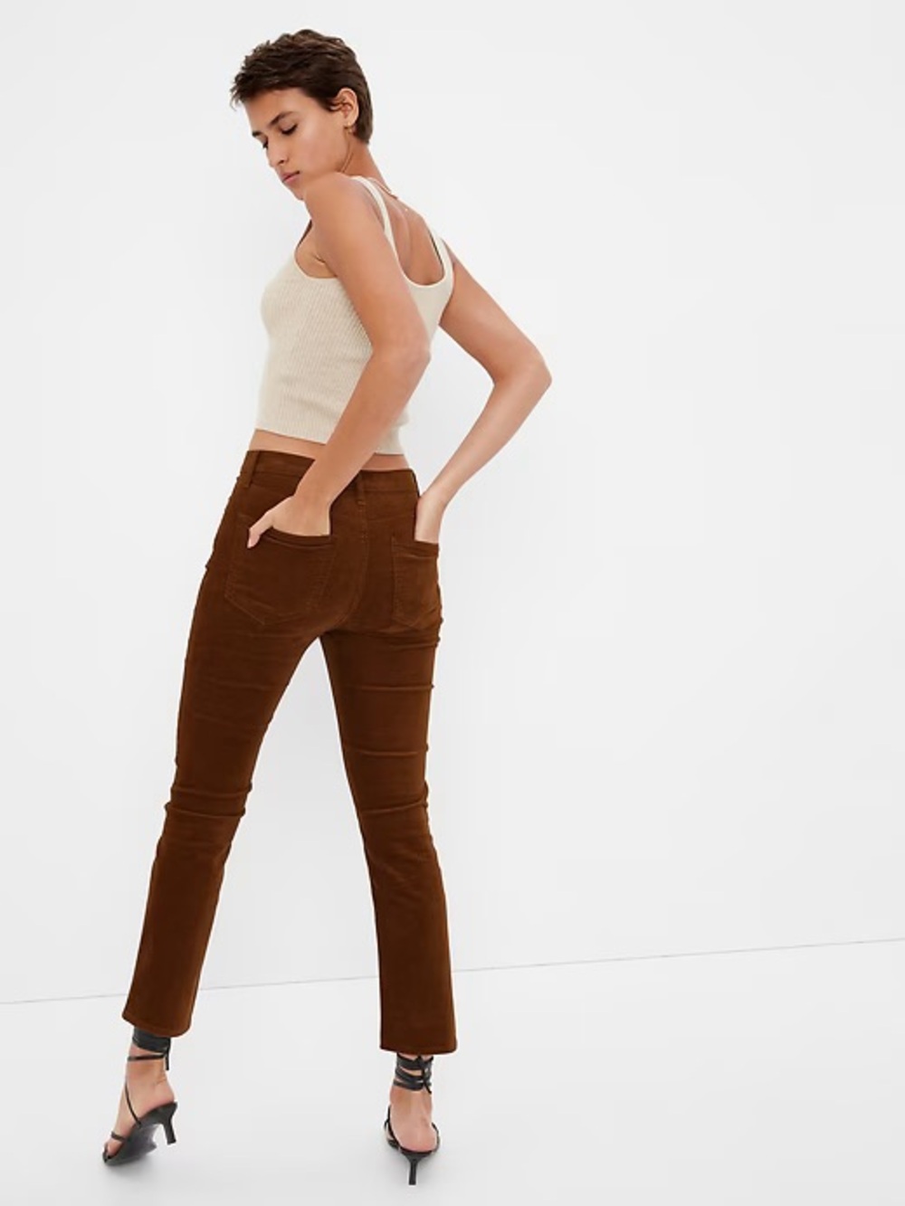 GAP High Rise Vintage Slim Corduroy Pants - Burgundy 16S